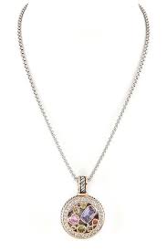 Circle Pendant Necklace with 8 Crystals