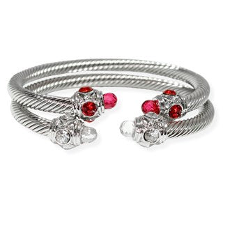 Silver/Red, Set of 2, crystal cablewire