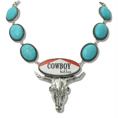 Western Turquoise Cowboy Killer Necklace