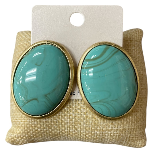 TURQUOISE OVAL STONE GOLD EARRINGS and RING