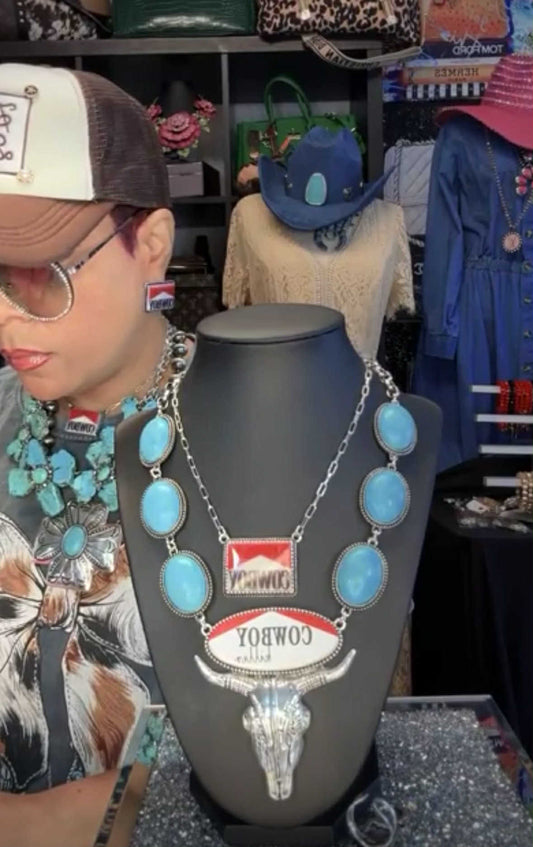 Western Turquoise Cowboy Killer Necklace