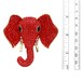 GOLD ELEPHANT BROOCH RED STONES