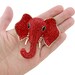 GOLD ELEPHANT BROOCH RED STONES